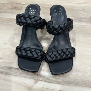 Braided slip on heels